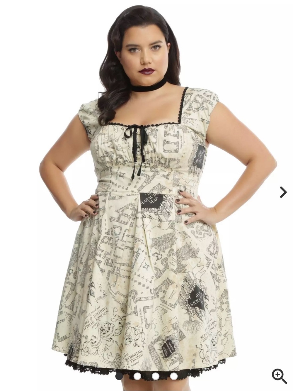 Harry Potter Marauders Map Dress Mini Fit & Flare Corset Dress XXL Fantasy